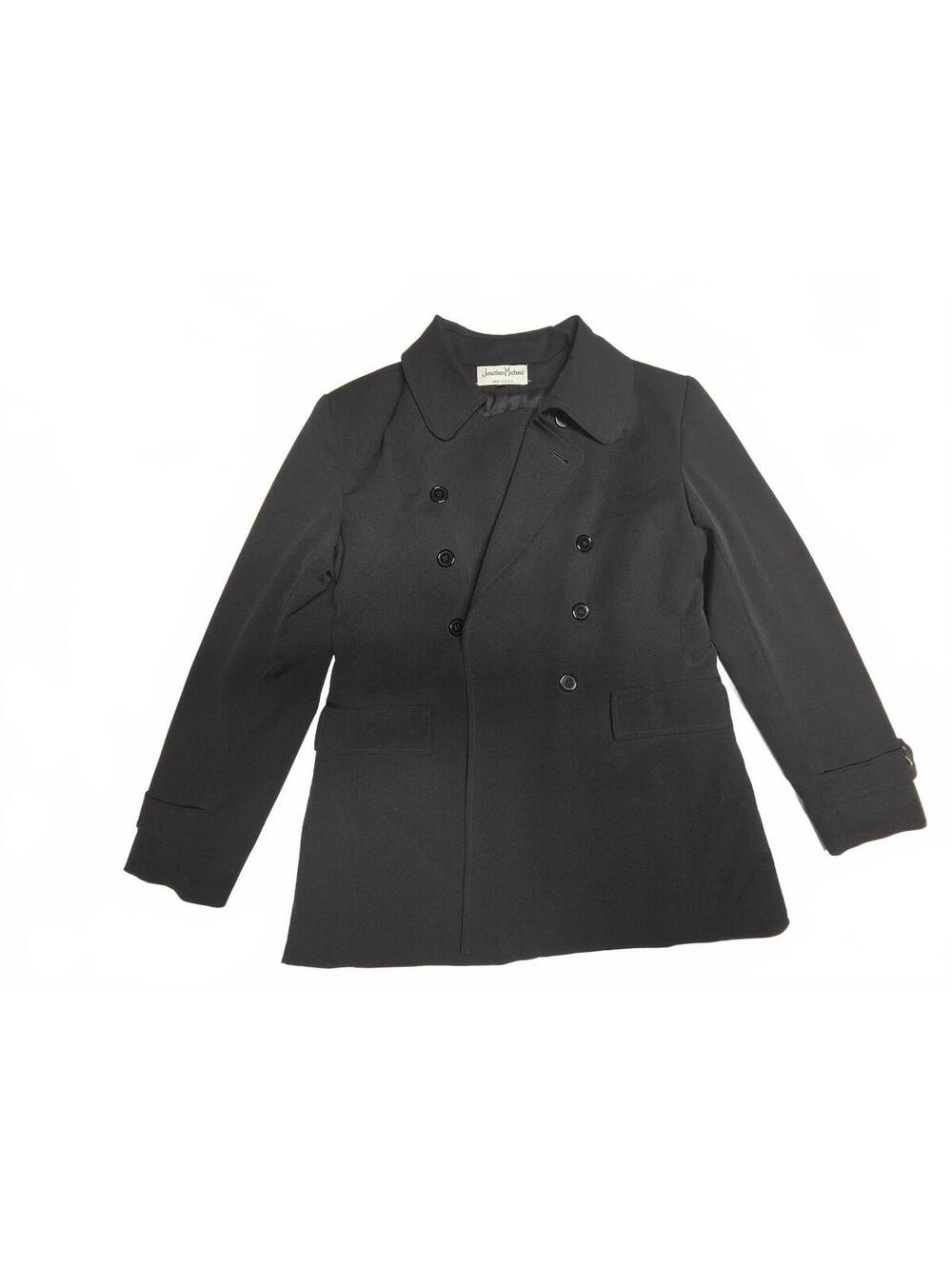 Jonathan Michael Black Double-Breasted Peacoat Structured Jacket Womens Size 8